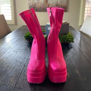 Hot Pink platform boots